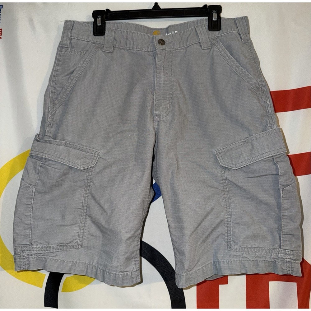 Carhartt Ripstop Cargo Shorts Mens 34 Gray Workwear